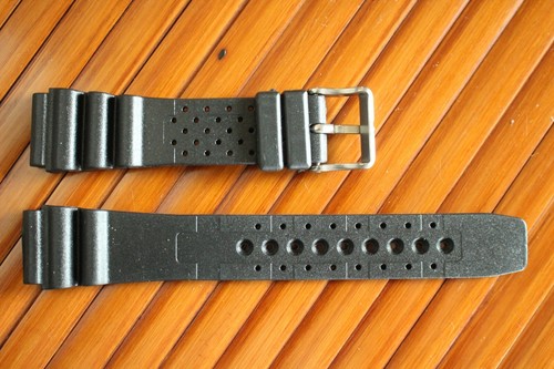 20MM WIND VELOCITY MILITARY BLACK STRAIGHT VENT 2 PC WATCHBAND TANG BUCKLE STRAP - Picture 3 of 3