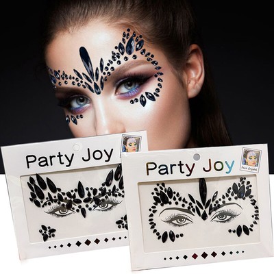 Halloween Gesicht-Juwelen – Strass-Sticker & Temporäre Glitzer-Tattoos | Wiederverwendbar & Hautverträglich