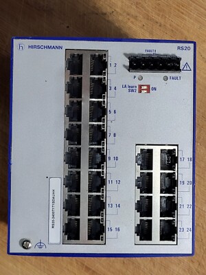 Hirschmann RS20-2400T1T1SDAUHH Ethernet Rail Switch New NO BOX MISSING TERMINALS