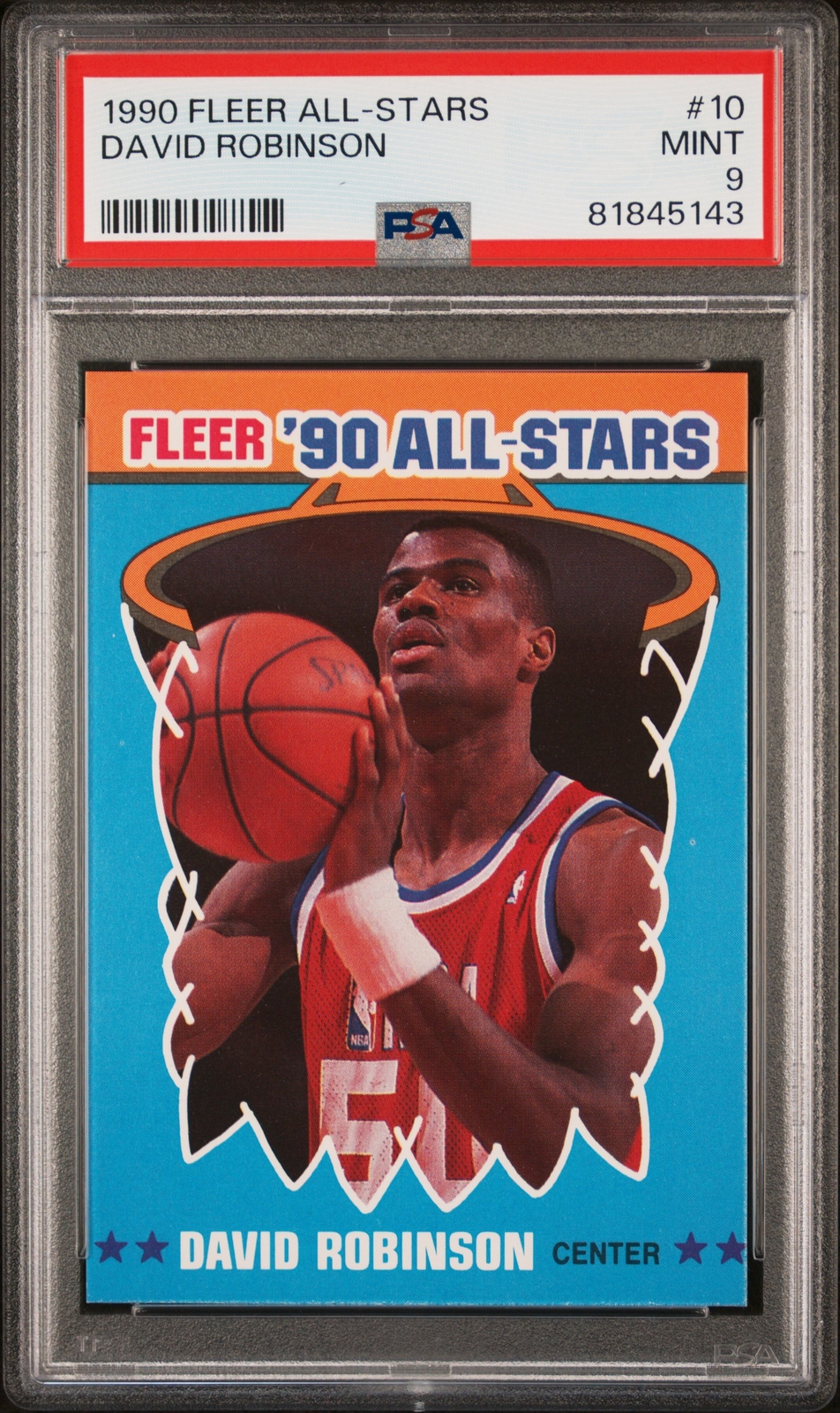 1990 FLEER ALL-STARS #10 DAVID ROBINSON PSA 9