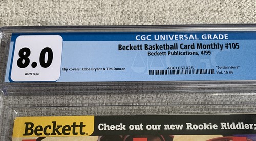 KOBE BRYANT RARE LA LAKERS #8 BECKETT 1999 CGC 8.0 - Picture 3 of 6