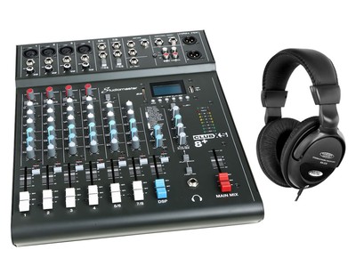 Kompakter 6-Kanal Mixer mit 8 Eingängen, DSP Fußschalter Eingang & DJ-Kopfhörer
