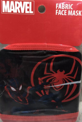 Kids Marvel Spiderman Fabric Face Mask Ages 4 & Up-Red & Black-BRAND NEW-SHIP24H