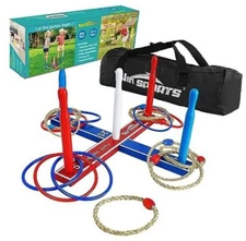 Premium Wooden Ring Toss Game Set -  Throwing Game Indoor Outdoor Games for 