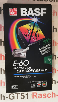 BASF VHS Leerkassette E-60 Videokassette Chrome CAM-COPY-Master Stereo 1 Std. OV
