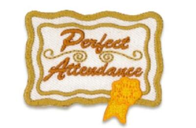 Girl Boy Cub PERFECT ATTENDANCE Award Meetings Fun Patches Badges SCOUTS GUIDE