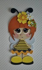 Bee Girl Red Hair Scrapbook, Card Making Paper Piecing