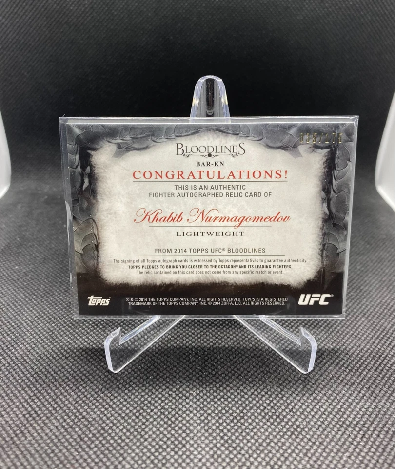 2014 Topps UFC Bloodlines Relic "Eagle" Auto Khabib Nurmagomedov #/175 SP Rare - Image 2 of 2