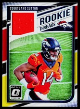 2018 Donruss Optic #RT-CS Courtland Sutton Rookie Threads Red and Yellow