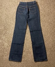 Vintage 60s 70s Levi s Orange Tab Denim Jeans Dark Blue Student Youth 25x34 USA