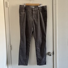 NWT LOFT Curvy Skinny Corduroy Pants Women  s Size 32/14 Gray Soft Stretch