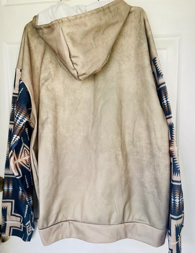 Herren Western Cowboy Stil Hoodie Aztekenmuster Größe Large Neu ohne Etikett Markenlos - Bild 8 von 10