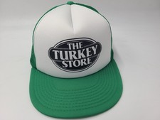Vintage The Turkey Store Designer Pro Mesh Trucker Snapback Hat Cap White Green