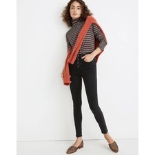Madewell 10 Inch Black High Rise Skinny Jeans Button Fly Size 30