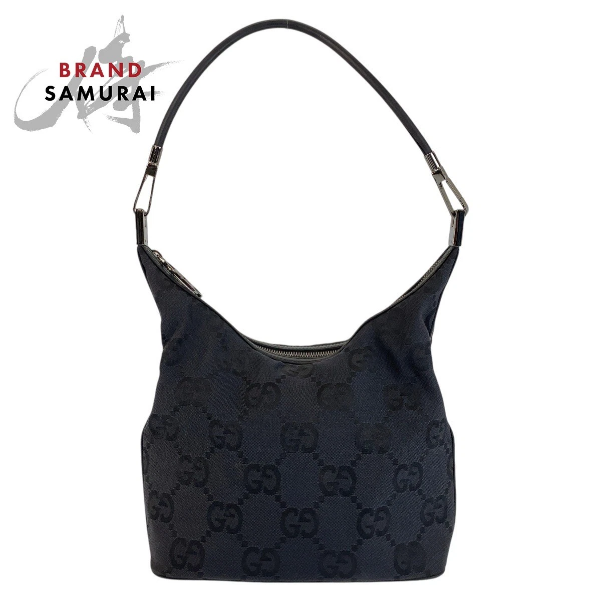 Sac à bandoulière Gucci noir argent quincaillerie Gg toile/cuir 001 3814 pour femme
