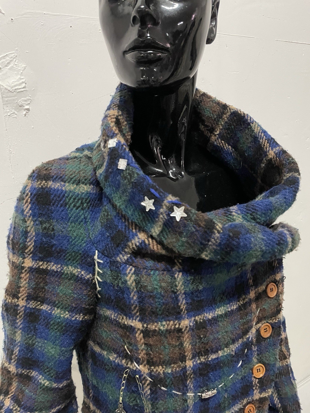 Desigual Women's Jacket Wool Patchwork Scottish S… - image 2