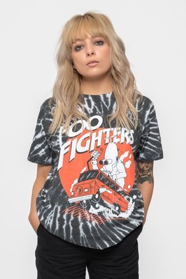 Foo Fighters T Shirt Speeding Bus Band Logo Nue offiziell Unisex Schwarz Dye