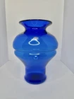 Vintage Blenko Glass 9910 Vase 12” In Cobalt W/label Stunning