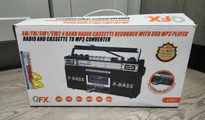 QFX AM/FM/SW1-SW2 4 Band Radio and Cassette to MP3 Converter, and Recorder