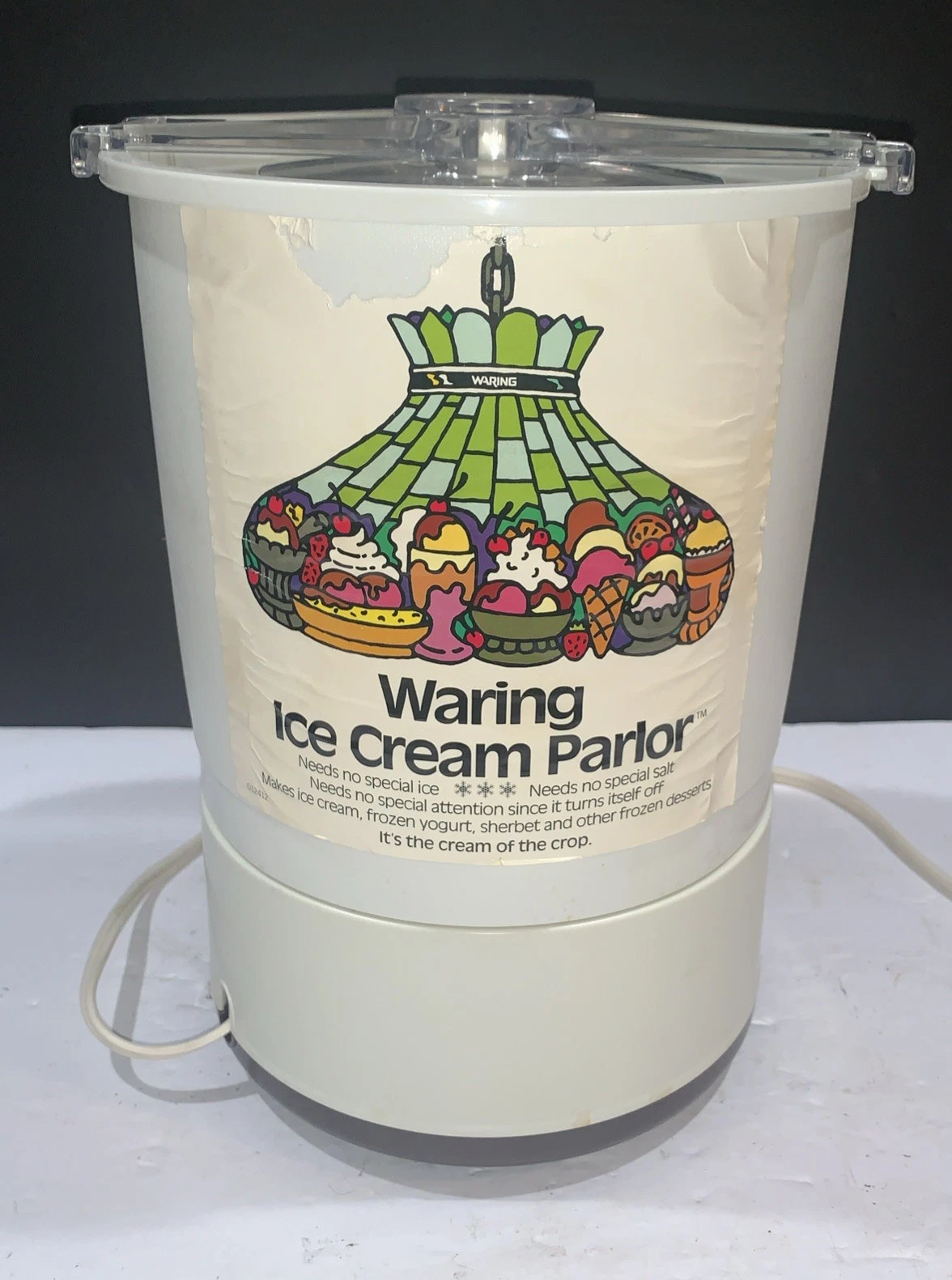 VTG Waring Ice Cream Parlor Maker Machine CF520-1 Original Box and Manual