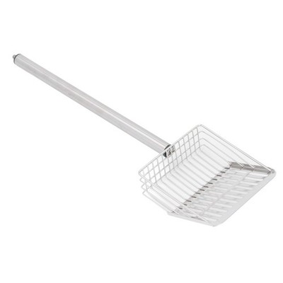 Black Long Handle Cat Litter Scoop Stainless Steel Kitty Poop Scooper Chicken Po