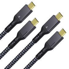  2 Pack 3.3FT Thunderbolt 4 Cable with 40Gbps Sync, 240W Charging, 8K/5K 60Hz D