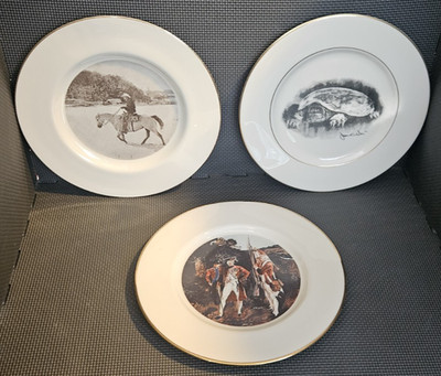 3 RARE Brandywine Valley Assoc Wyeth Minch Plates Knyphausen, Snapper, Cowboy