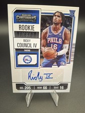 Ricky Council IV 2023-24 Contenders Rookie Ticket AUTO RC Philidelphia 76ers
