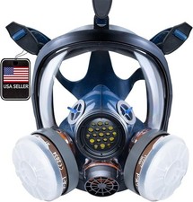 Full Face Respirator Mask with Filters   Durable Full Face Respirator Mask, Bay