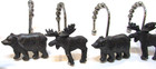 Set 12 Vintage 1990's Moose Black Bear Shaped Metal Shower Curtain Ring Hooks — photo 4