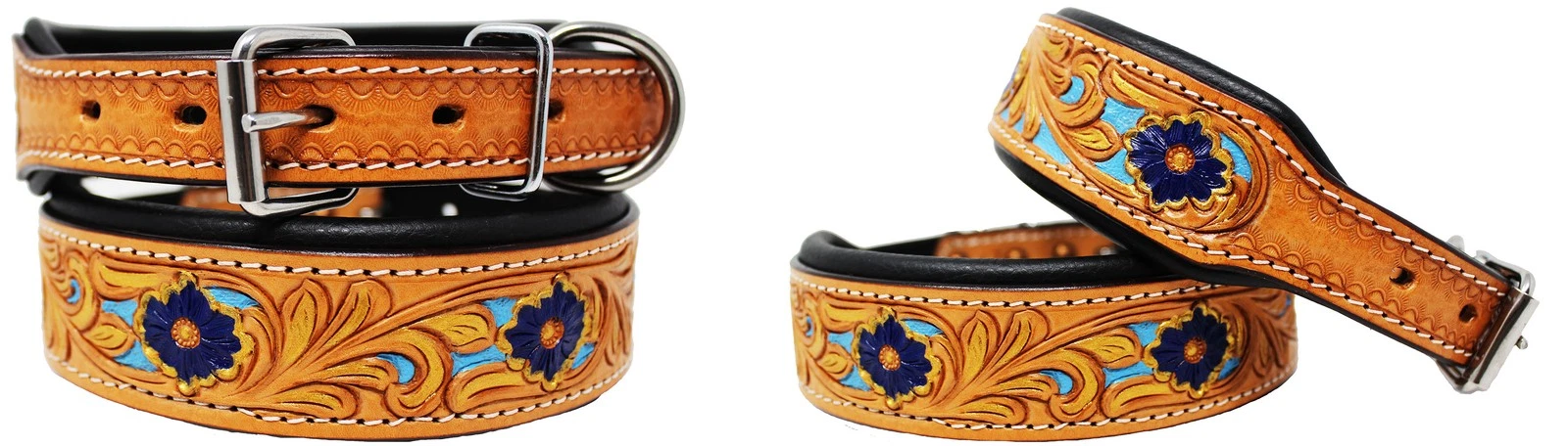 Dog Puppy Collar Genuine Cow Leather Padded Canine 60105
Opens in a new window or tab