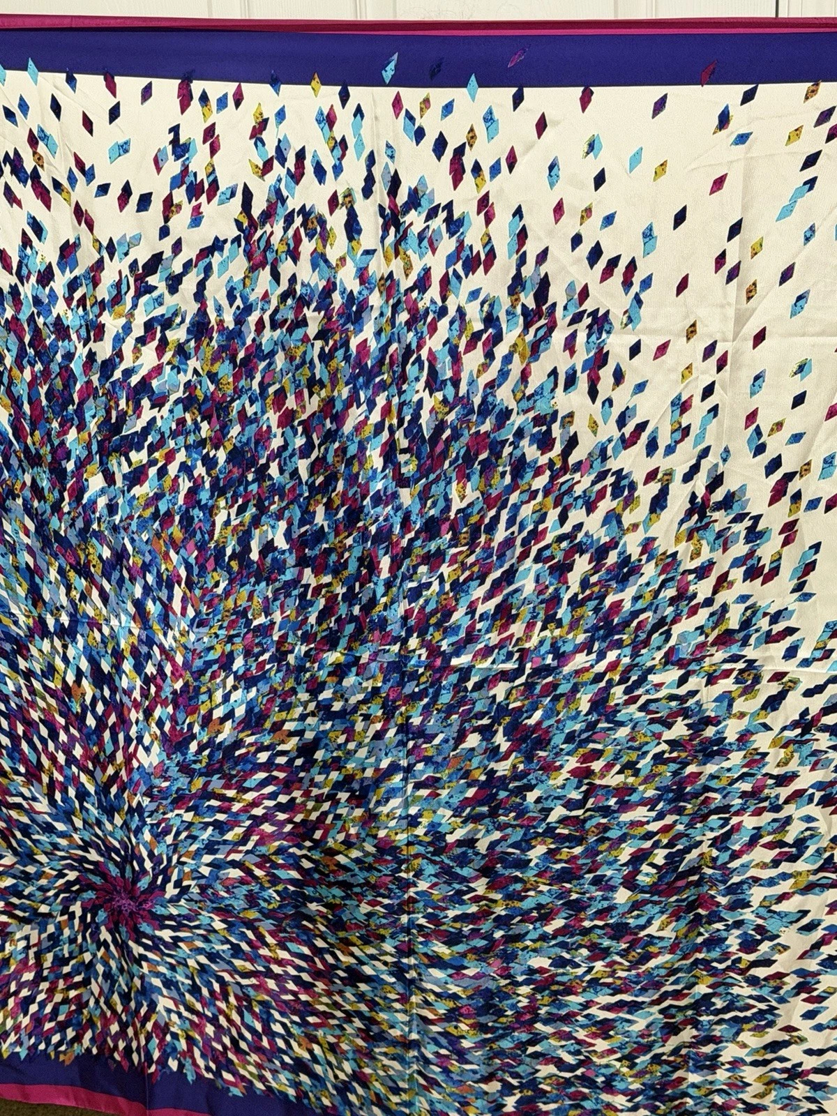 Coldwater Creek 100% Silk Scarf Bold Confetti Art Print 43” X 43” wrap New