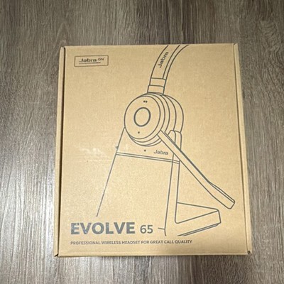 Jabra Evolve 65 Wireless USB MS Headband Boom Headset w/ Stand, Black