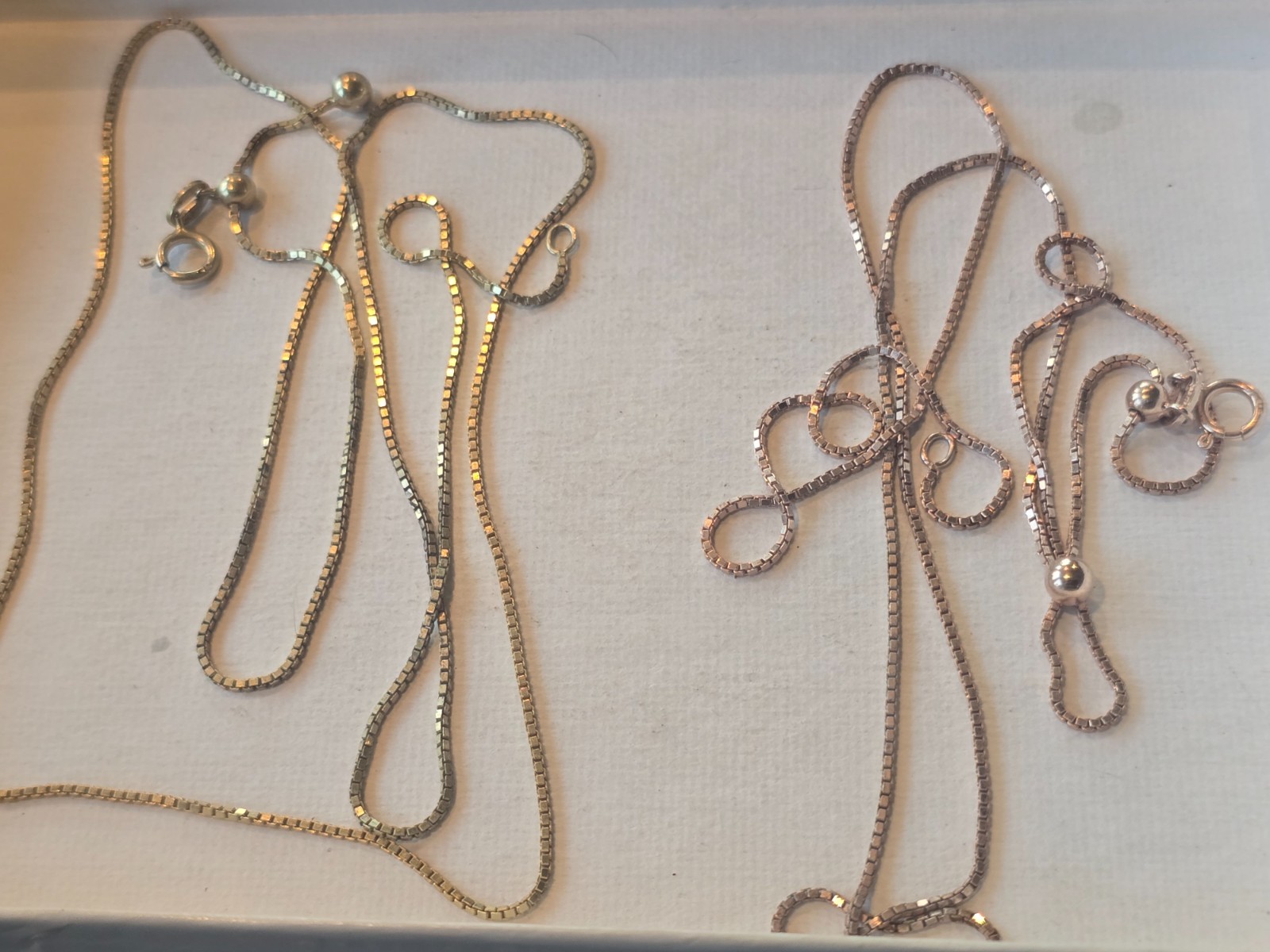 2 24" Adjustable solid sterling silver rose gold … - image 8