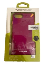 PUREGEAR Slim Shell iPhone 7/8 Plus Hard Silicone Case - Pink/Orange