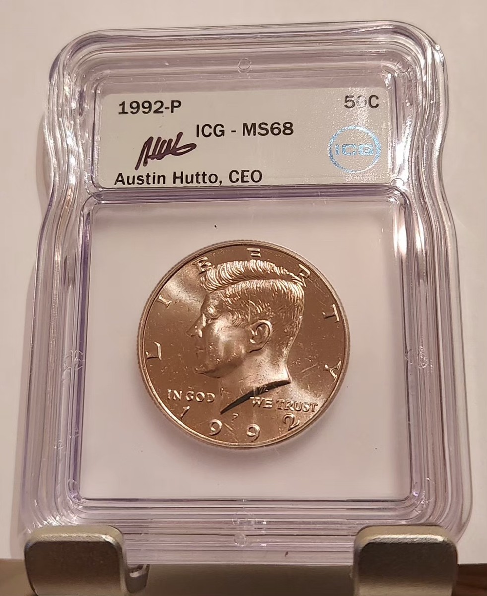 1992-P Kennedy Half Dollar MS68 ICG AUSTIN HUTTO SIGNED | eBay