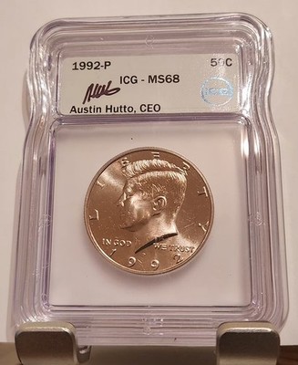 1992-P Kennedy Half Dollar MS68 ICG AUSTIN HUTTO SIGNED | eBay