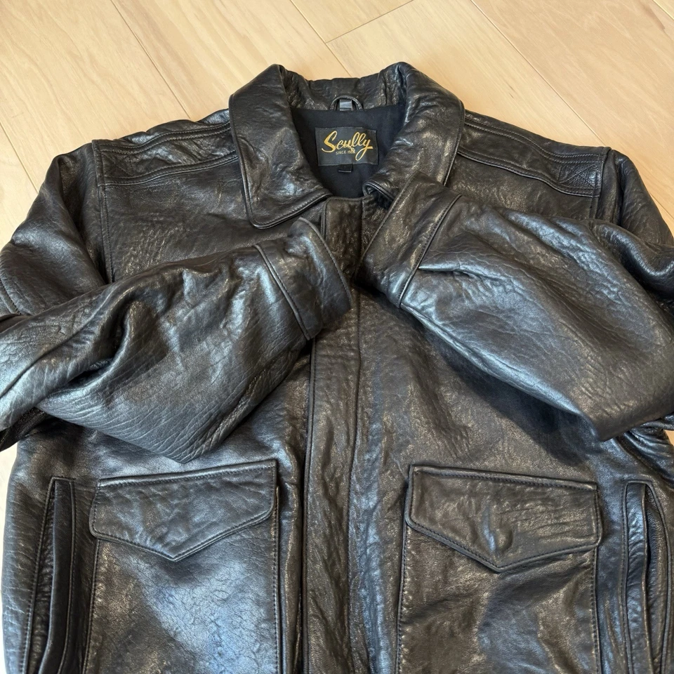 Vintage Scully Leather Jacket L Black Full Zip Western Soft Leather Outerwear - Image 4 of 4