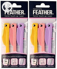 Feather Flamingo Facial Touch-Up Razor 3 Razors X 2 Pack 