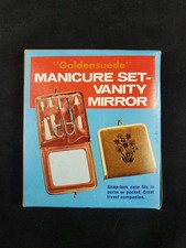 Goldensuede Manicure Set Felt Case Bassett Anap Lock Travel New Old Stock