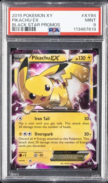 2015 POKEMON XY BLACK STAR PROMOS #XY84 PIKACHU EX PSA 9