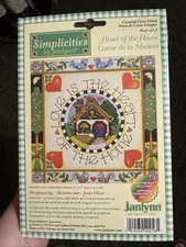 Janlynn Counted Cross Stitch Kit HEART OF THE HOME 14 Count 2002 Vintage New