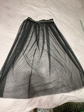 Artlove Paris Black Sheer Mesh Tulle Maxi Skirt Siz Large L Gothic Festival Boho