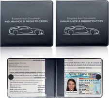 2-Pack Car Document Organizer - Vehicle Registration  Insurance Card Holders