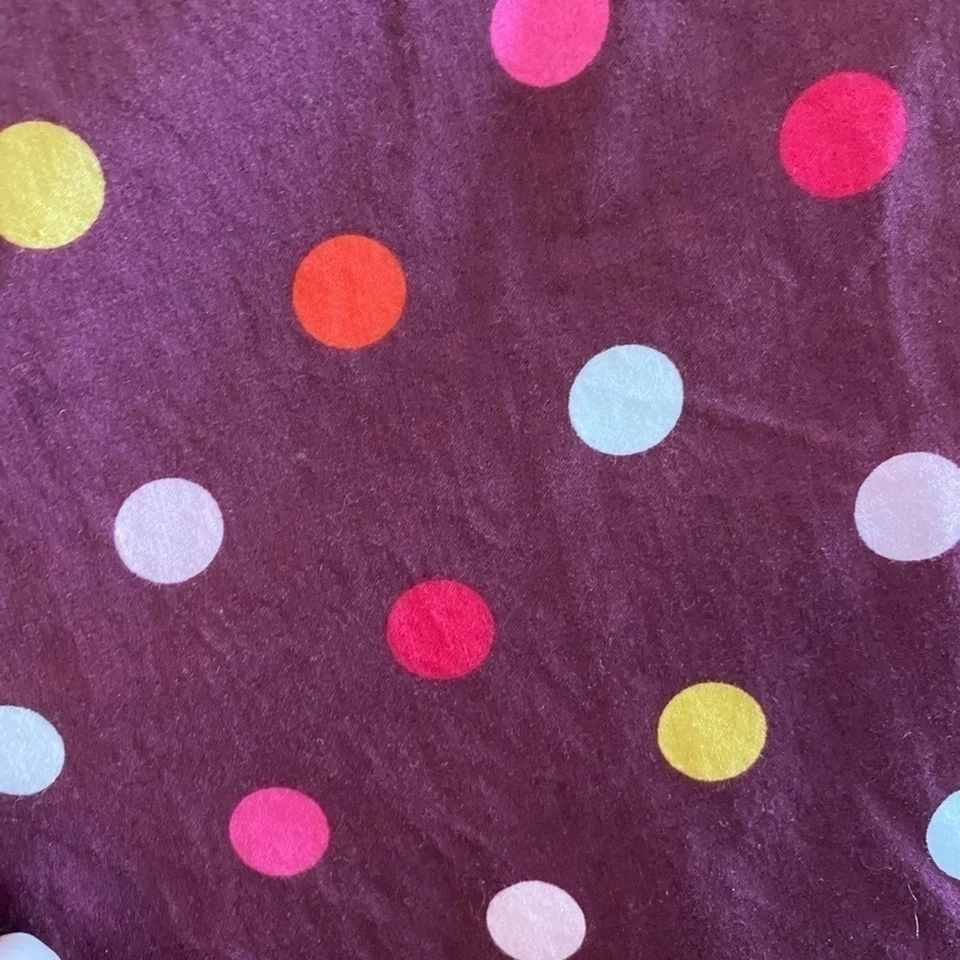 Vestido de Primavera Lands' End Granate Lunares Manga Corta Ajuste y Acampanado Algodón Talla 10 Foto 3 de 4