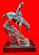 Philip Kraczkowski "Apache in Pursuit" Worcester Pewter Sculpture - Signed -1971