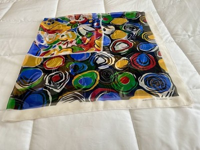JEAN LOUIS SCHERRER Huge 52 x 54  Floral Silk Scarf Foulard Wrap Stole Pareo