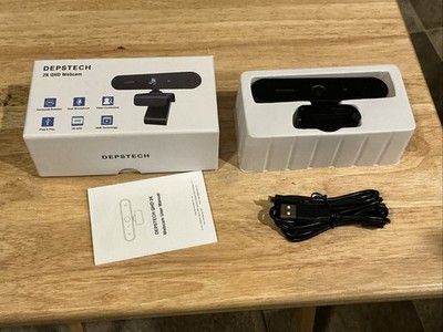 DEPSTECH 2K QHD Webcam with Microphone USB Web Camera Open Box Unused