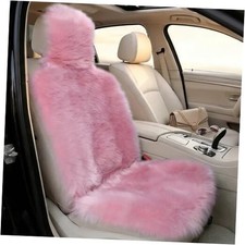 Faux Sheepskin Car Seat Cover-Fluffy Fuzzy Soft Auto Seat Cushion for Rose Pink
