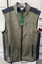 Orvis Full Zip Heathered Vest Mens L Olive/Black NWT